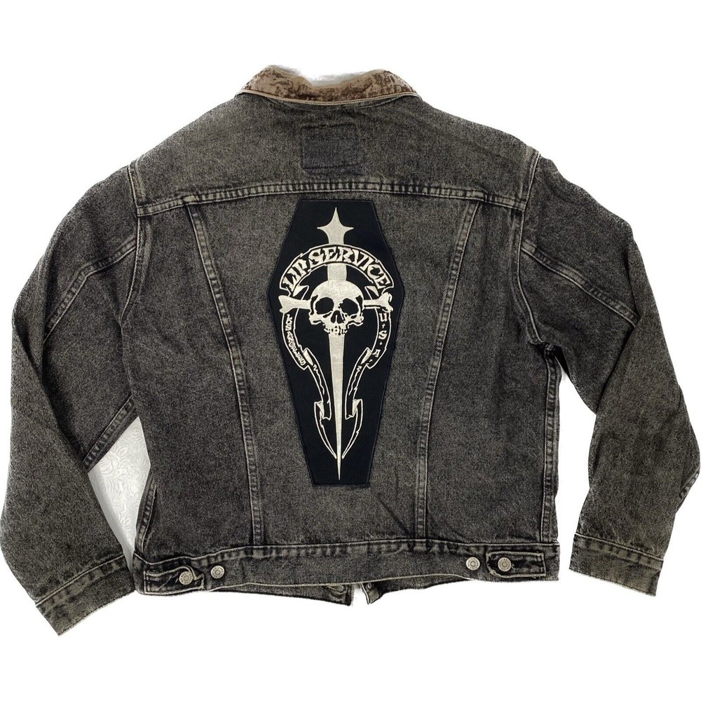 Lip Service Coffin Patch on Vtg Arizona Jean Co Jacket Sz L
